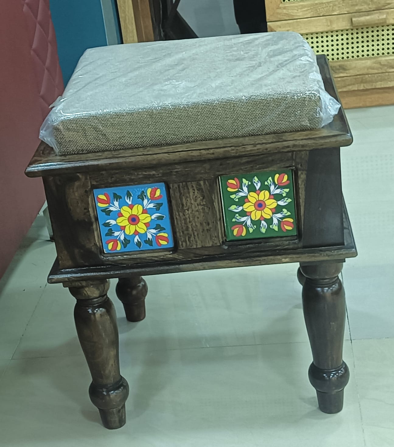 Tile Cushion Stool