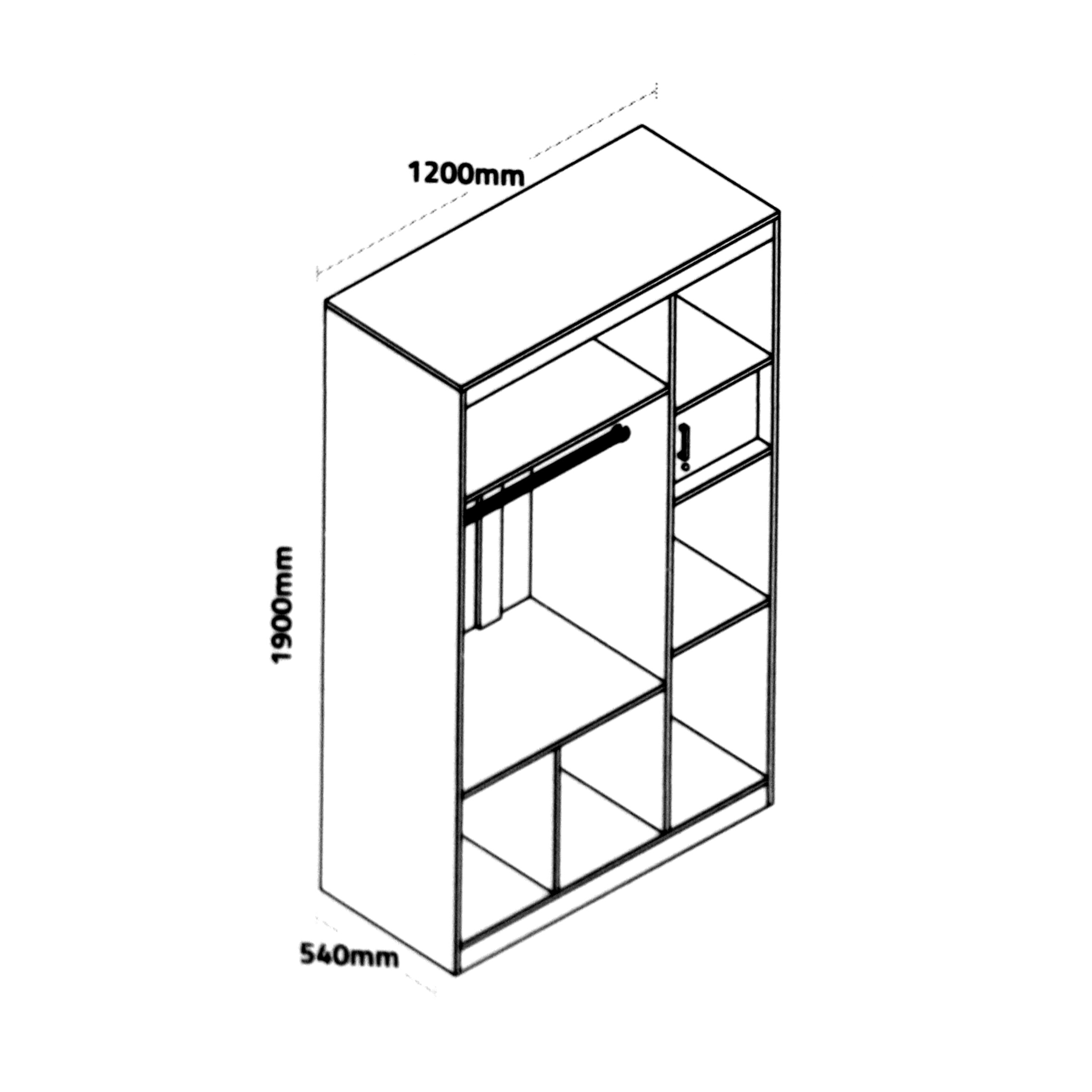 Woodsy Three Door Wardrobe with Inner Door