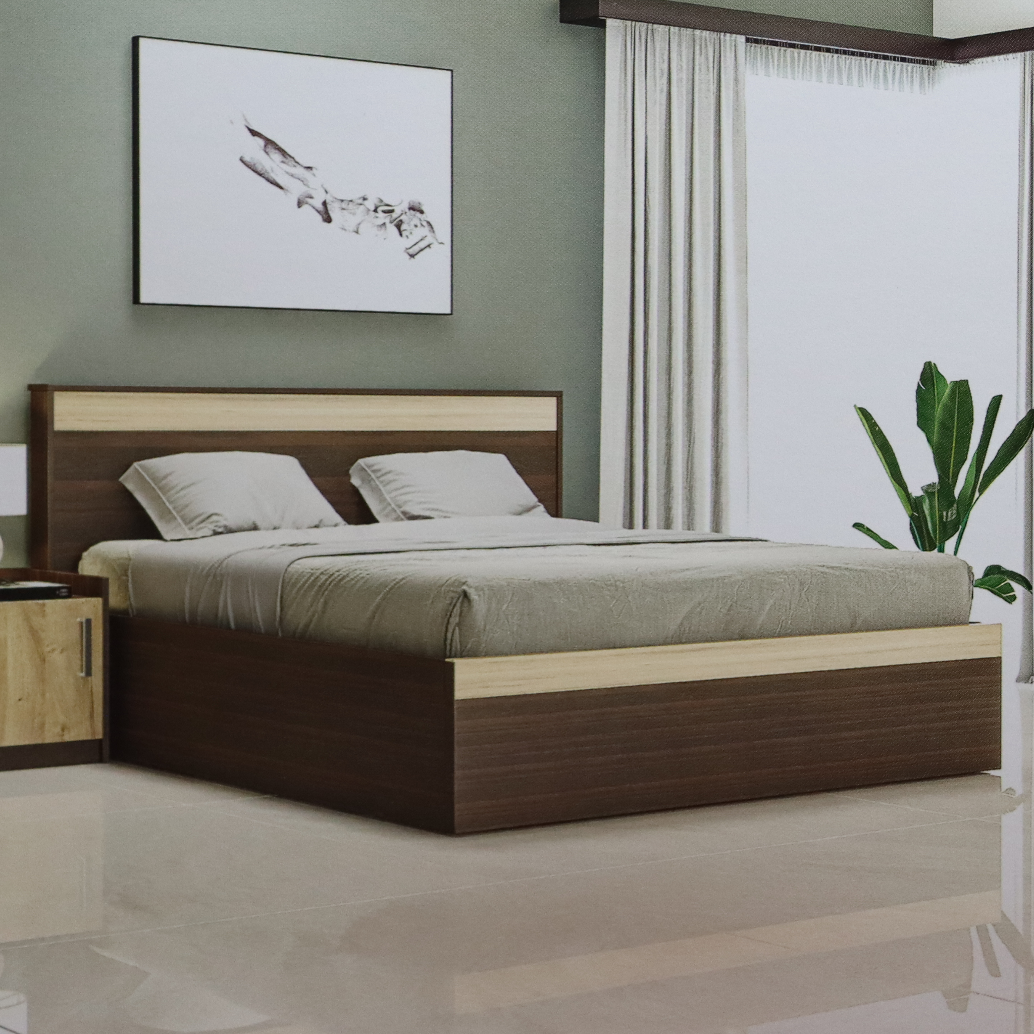 Eterna Engineered Wood Bed