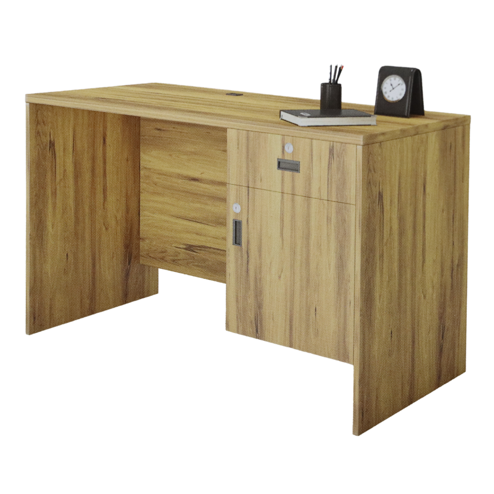 Office Table with One Drawer and Cabinet Storage