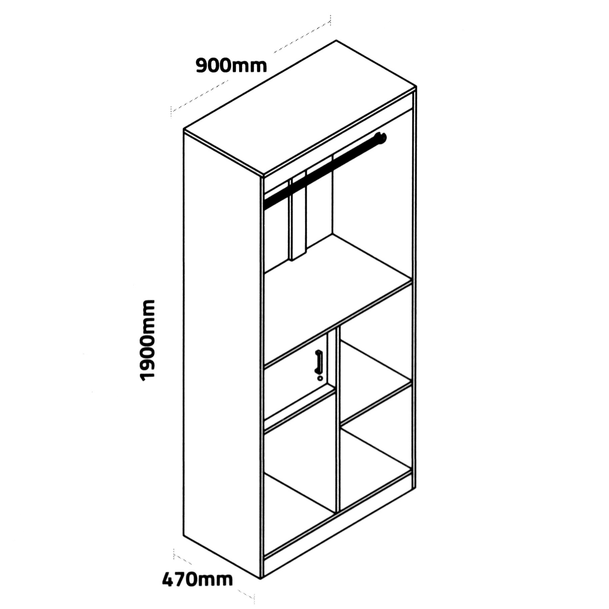 Two Door Multi Utility Wardrobe with Inner Door and Mirror