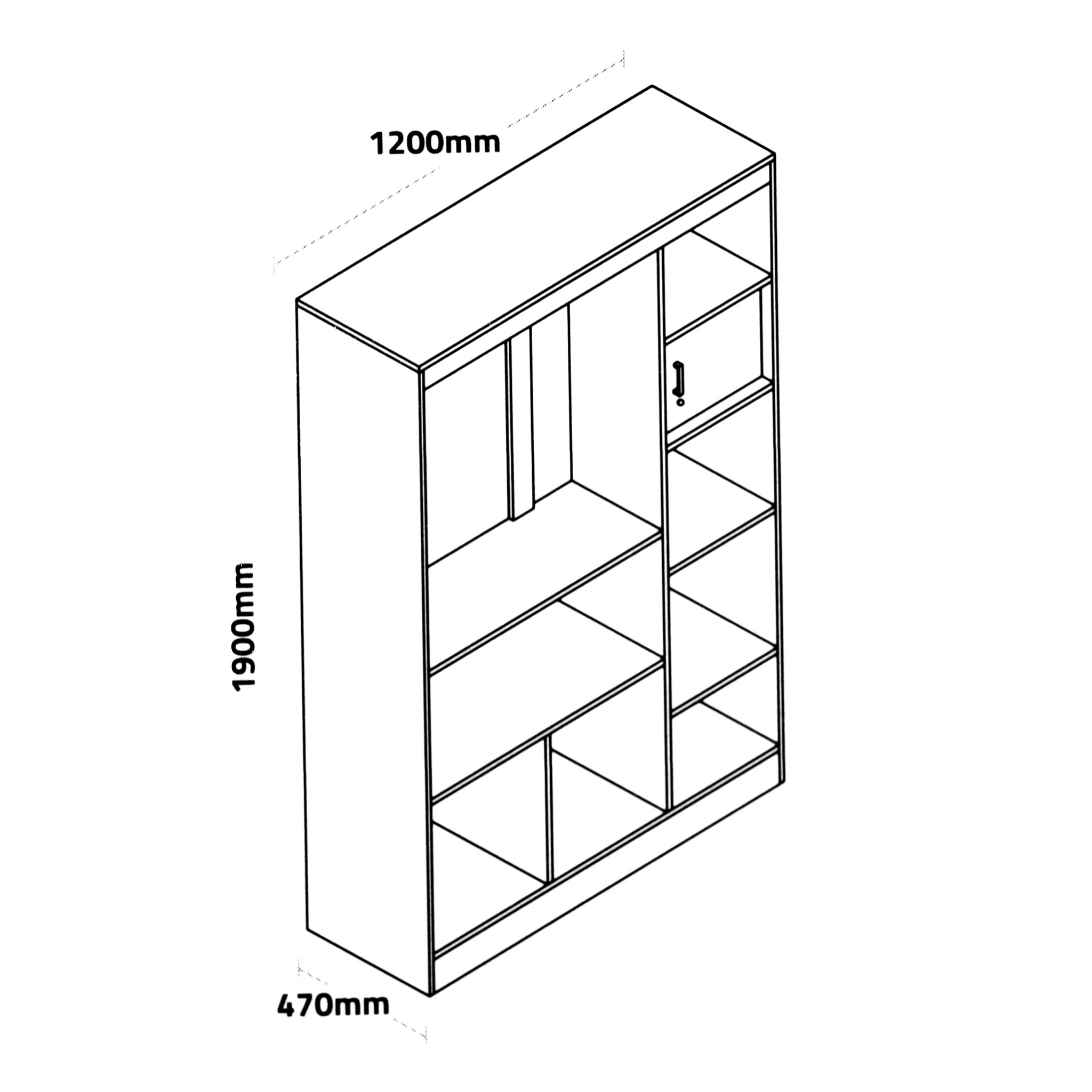 Three Door Multi Utility Wardrobe With One Inner Door and Mirror