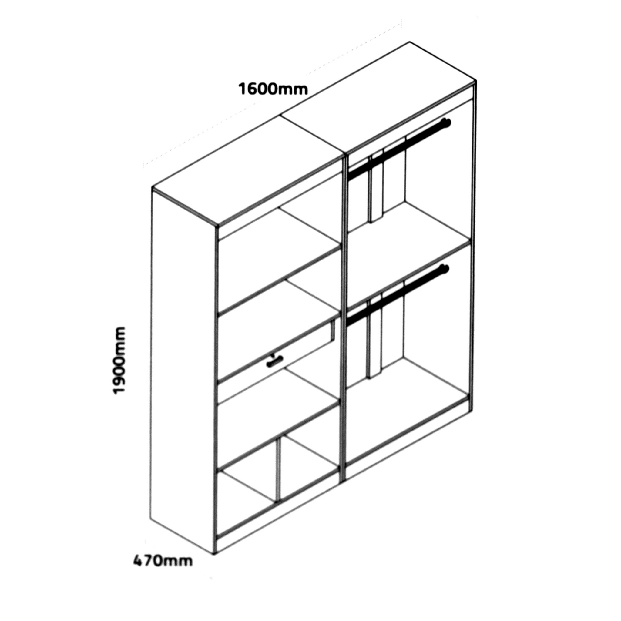 Four Door Multi Utility  Wardrobe with Drawer