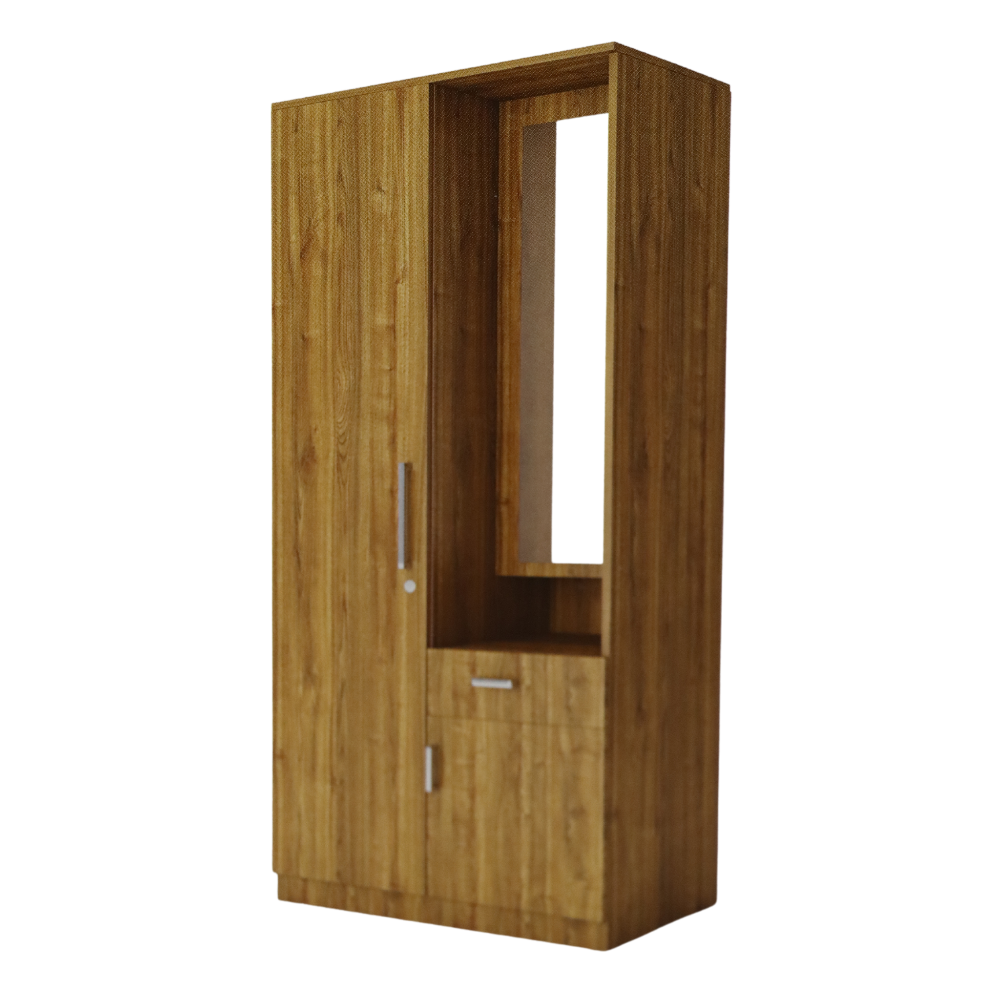 One Door Multi Utility Wardrobe with Dresser and Storage