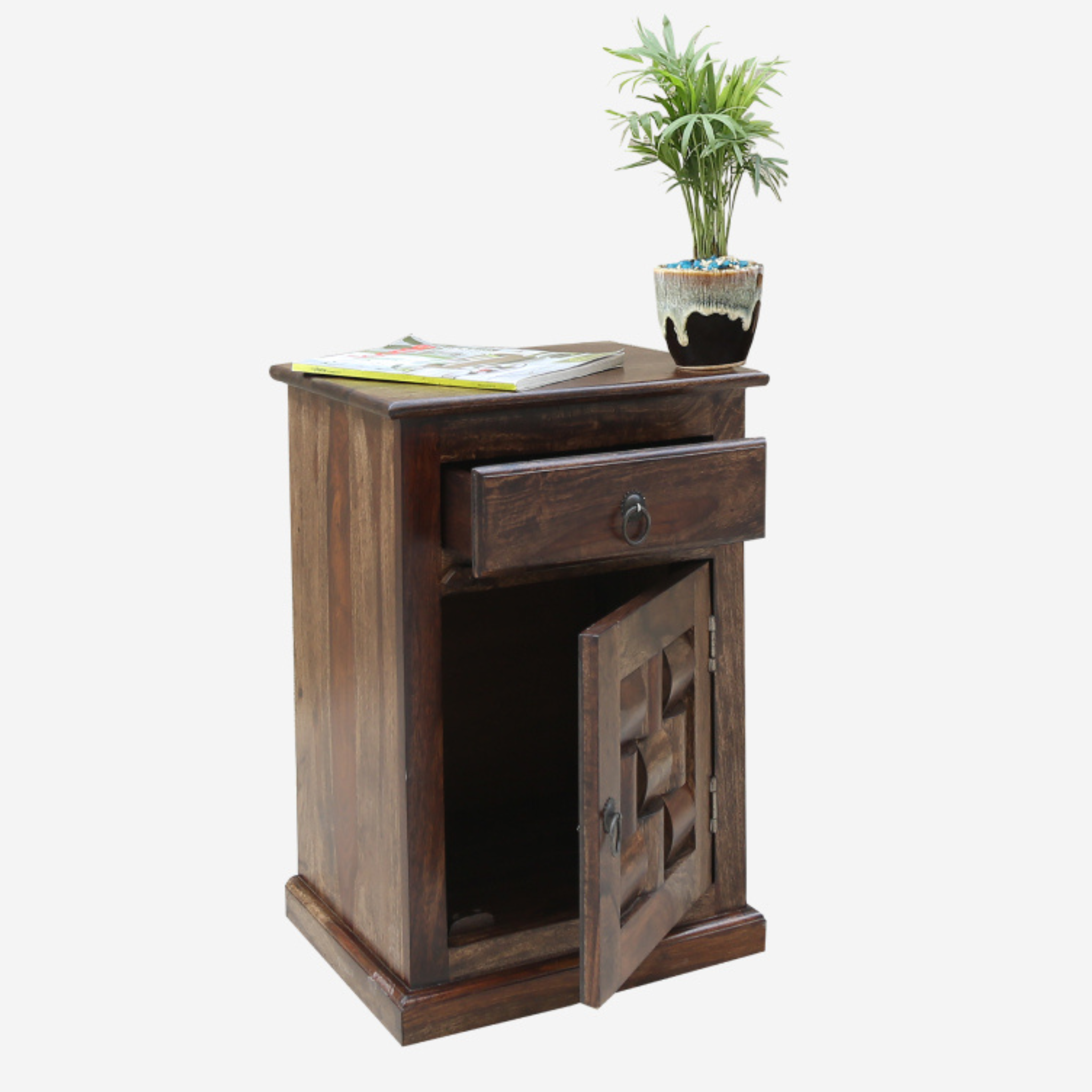 Nivaar Bedside Table with One Drawer
