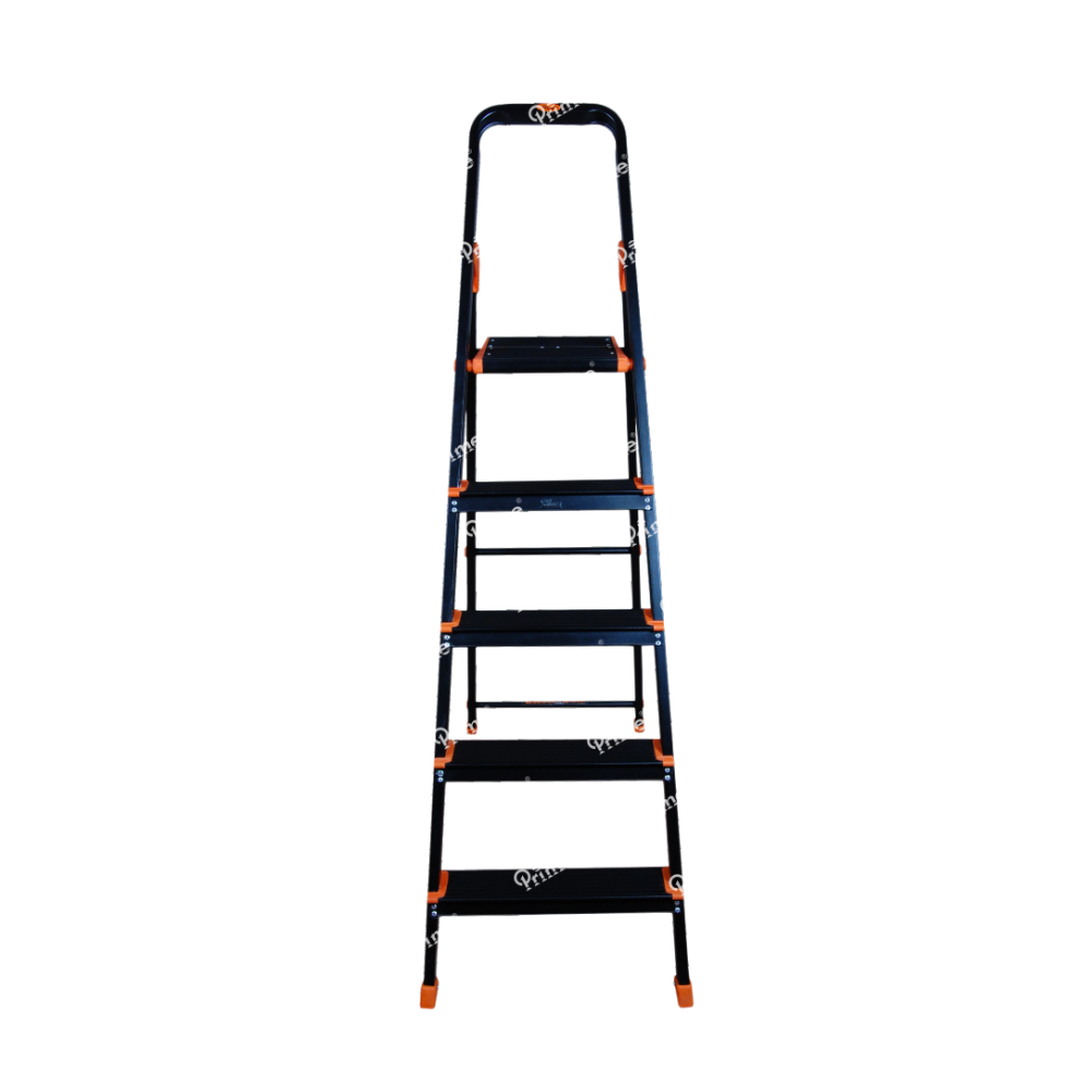 Prime Signature Edition Black-Coated Foldable Aluminum Ladder with Serrated Steps