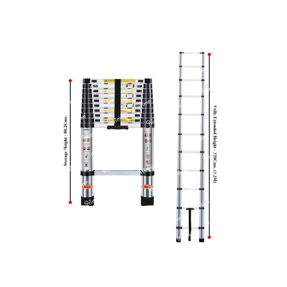 Prime Wall Reclining Portable & Compact Aluminum Telescopic Ladder
