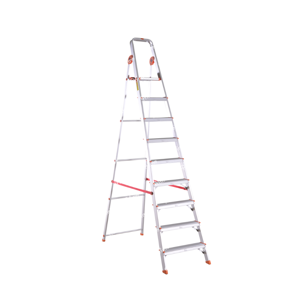Prime Safe Step Foldable Aluminum Ladder with Serrated Steps