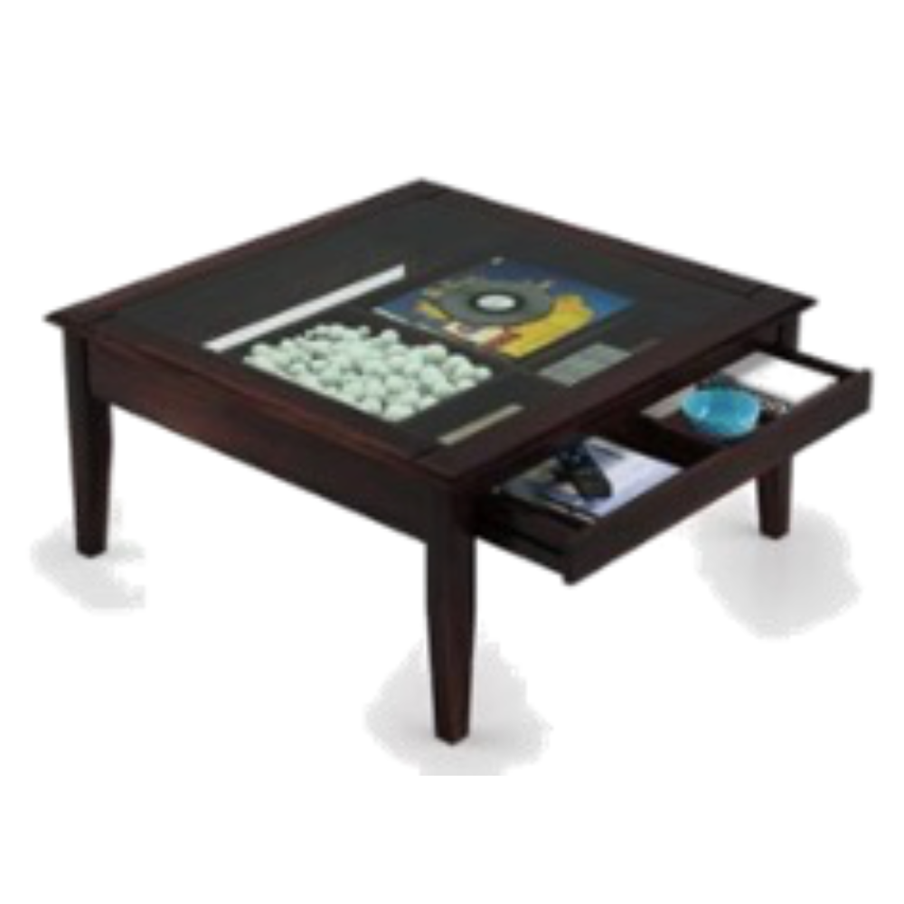 Chile Glass Top Coffee Table with One Drawer