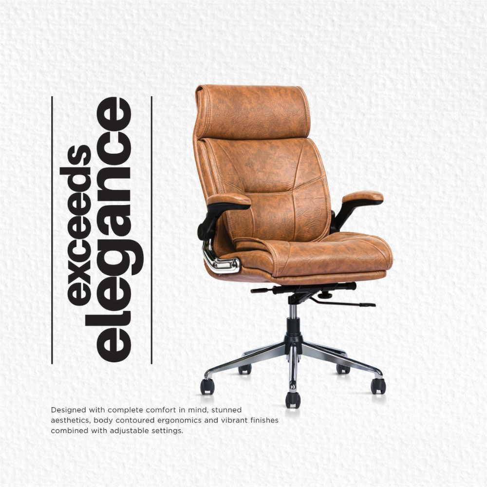 Tan leather online office chair