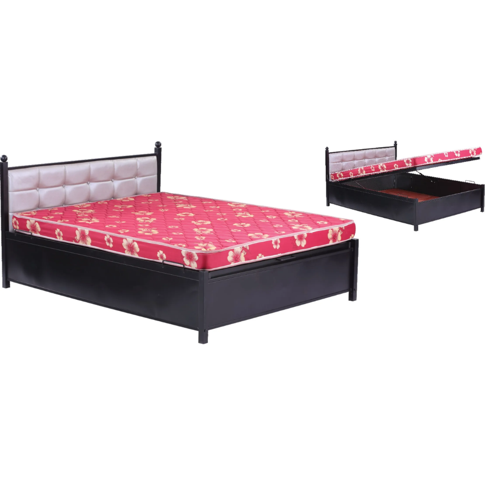 Luminous Steel Bed with Storage