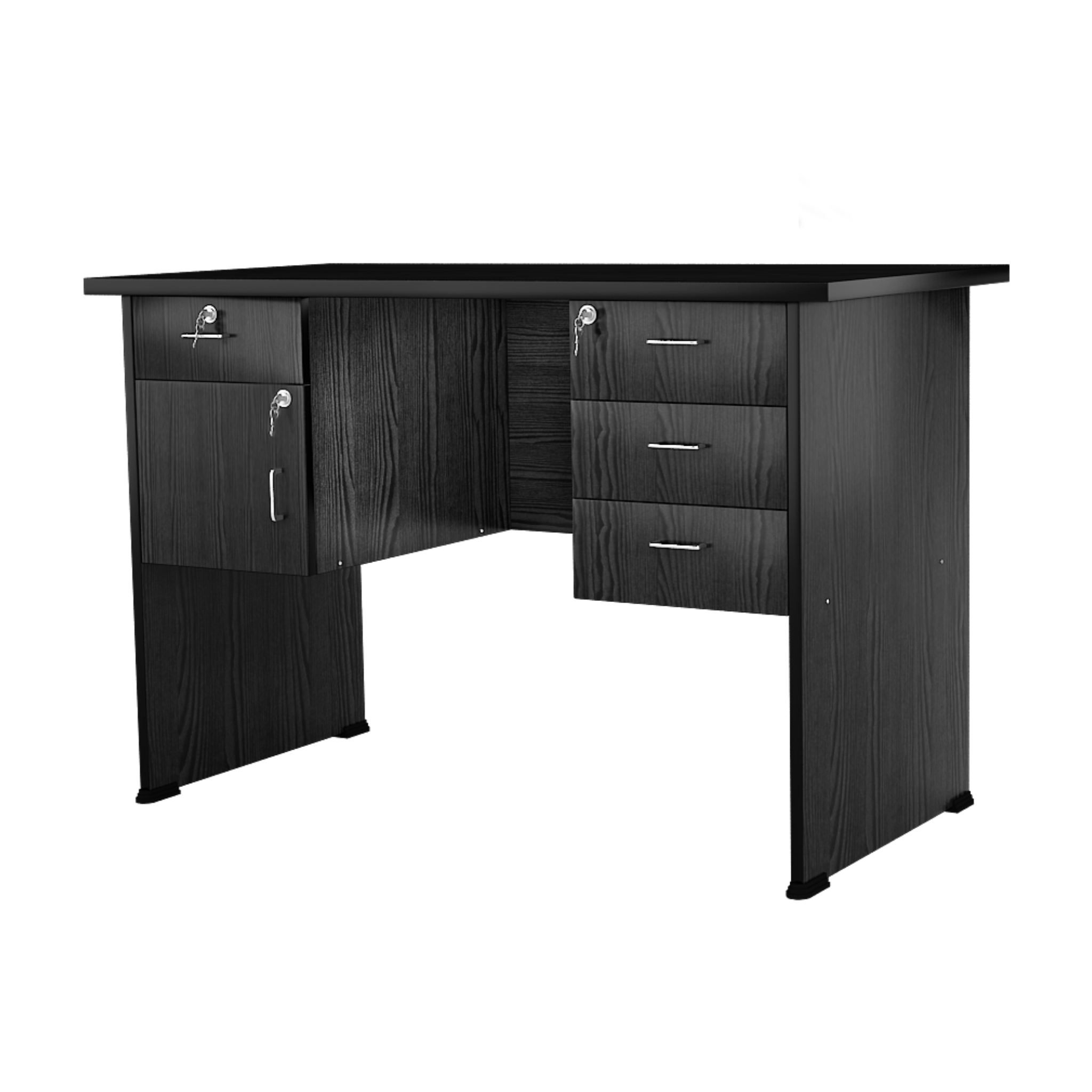 Executive Desk with Four Drawer and Cabinet Storage