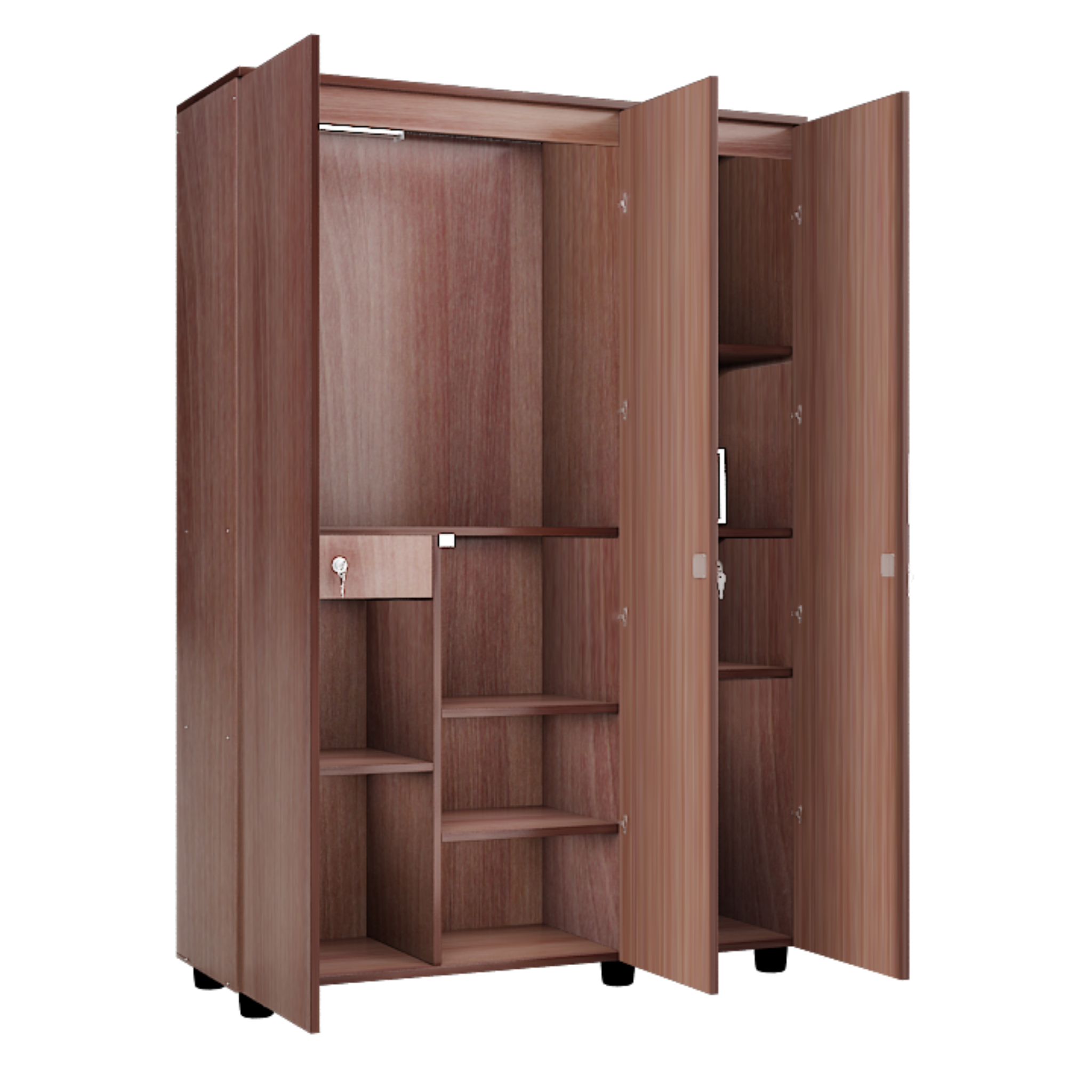 Super and Luxury Three  Door Wardrobe with Center Partition
