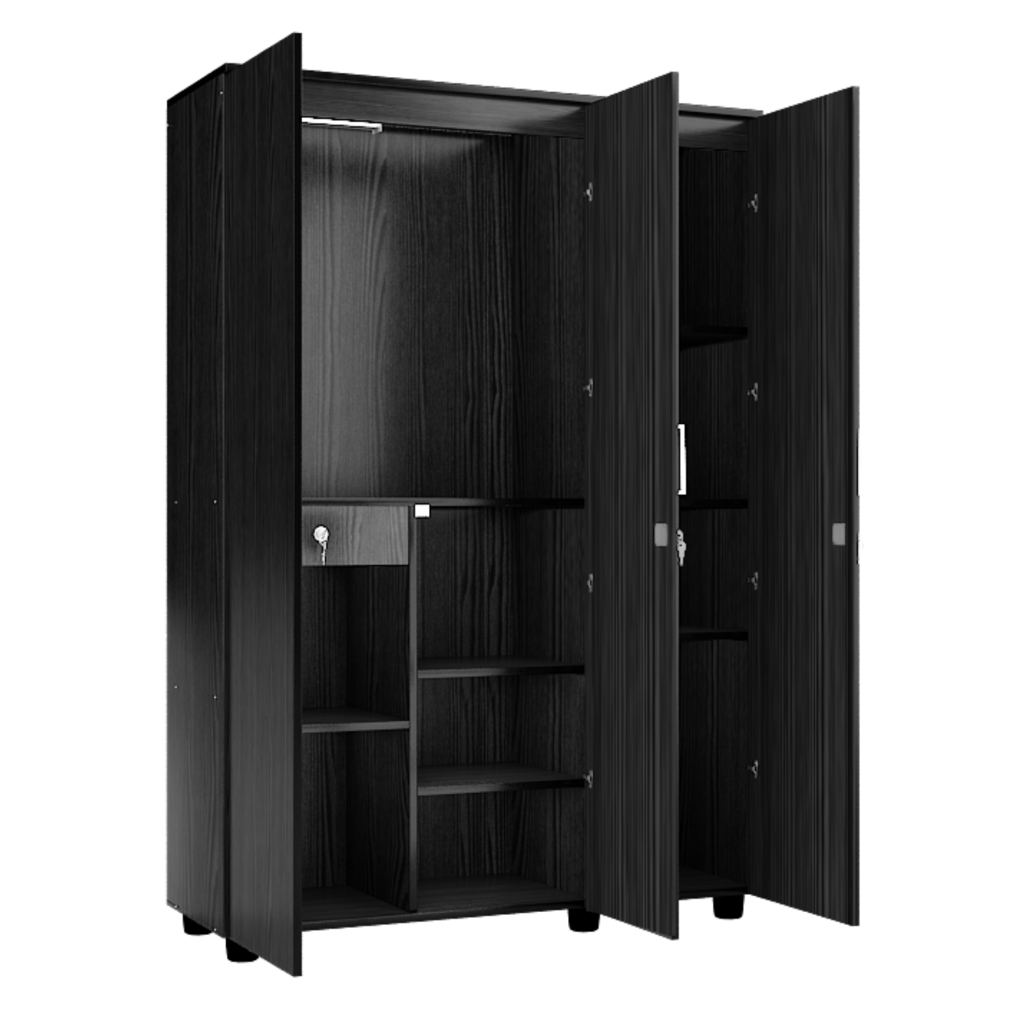 Super and Luxury Three  Door Wardrobe with Center Partition