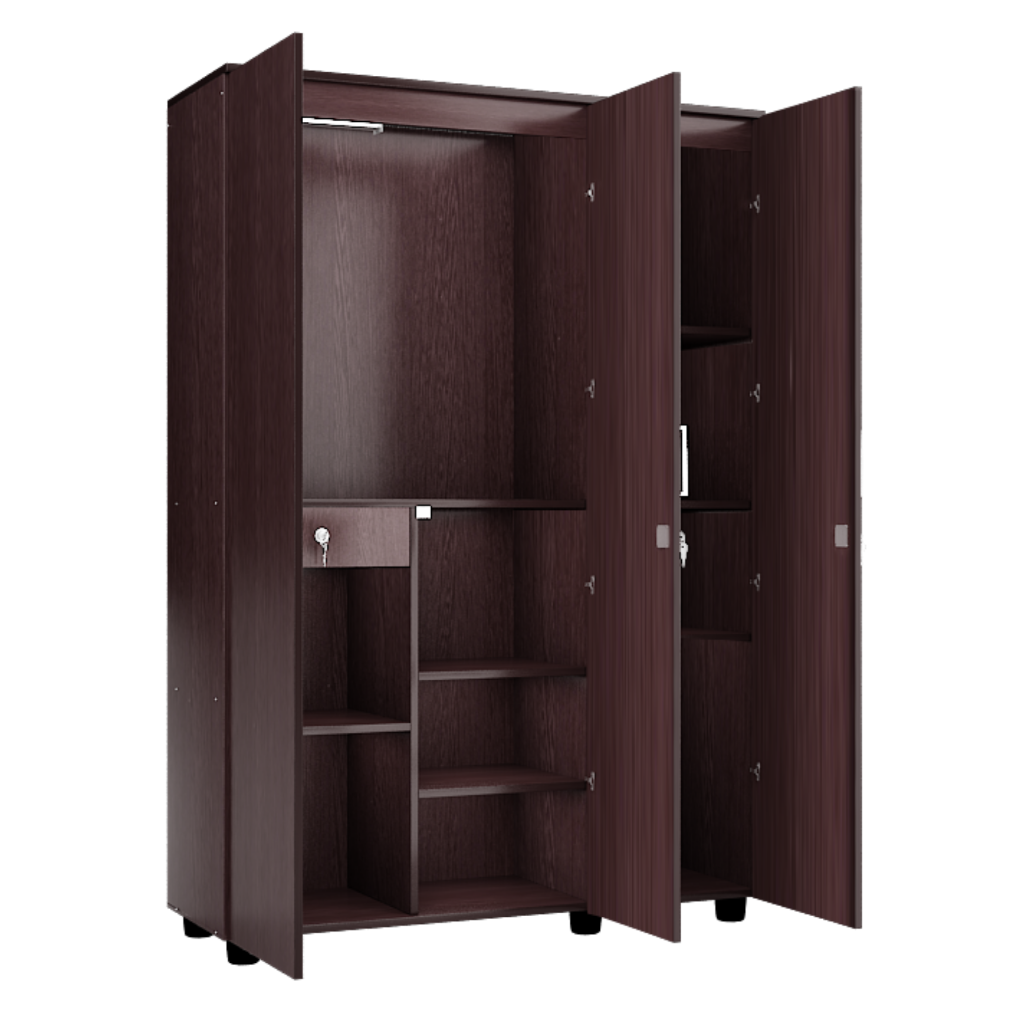 Super and Luxury Three  Door Wardrobe with Center Partition