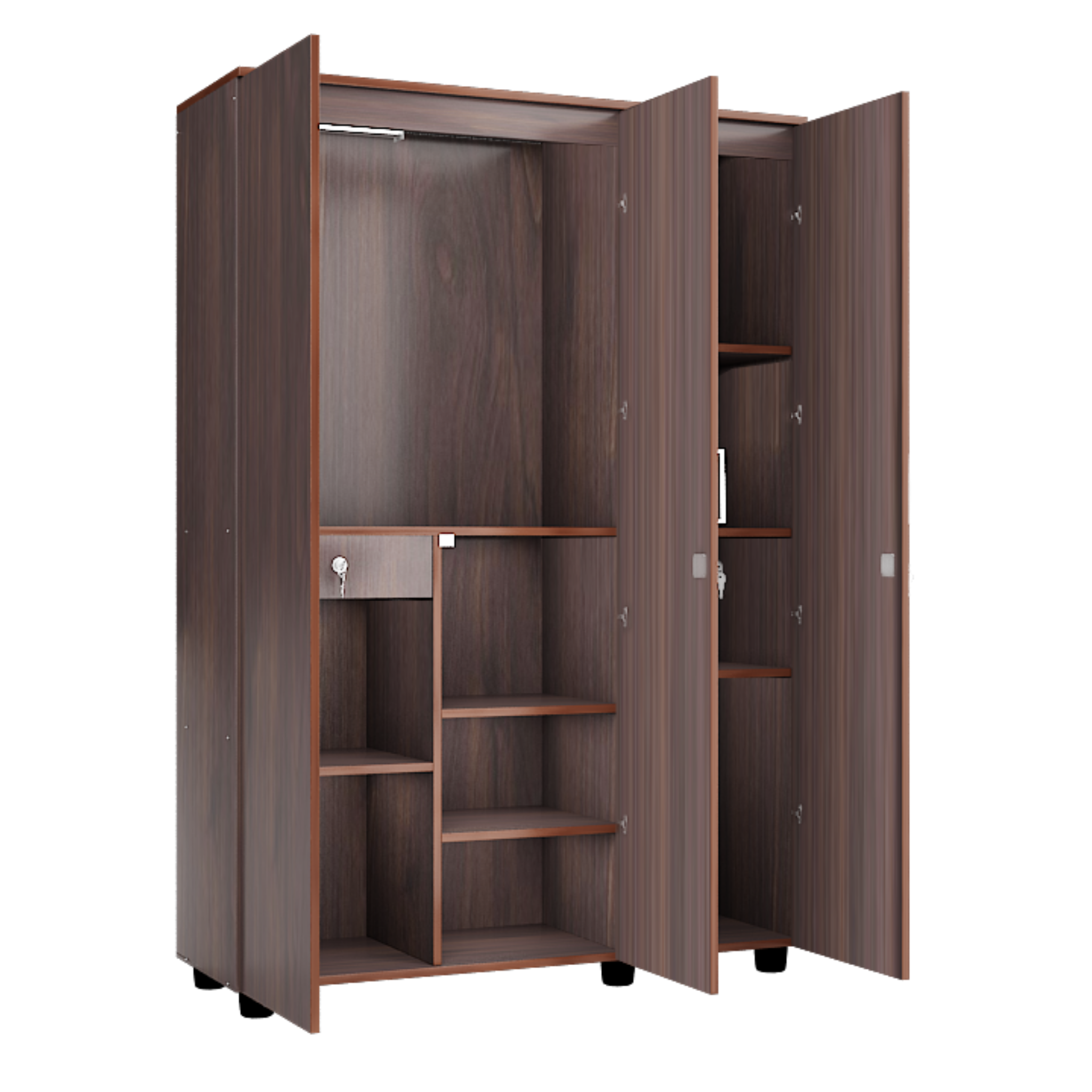 Super and Luxury Three  Door Wardrobe with Center Partition