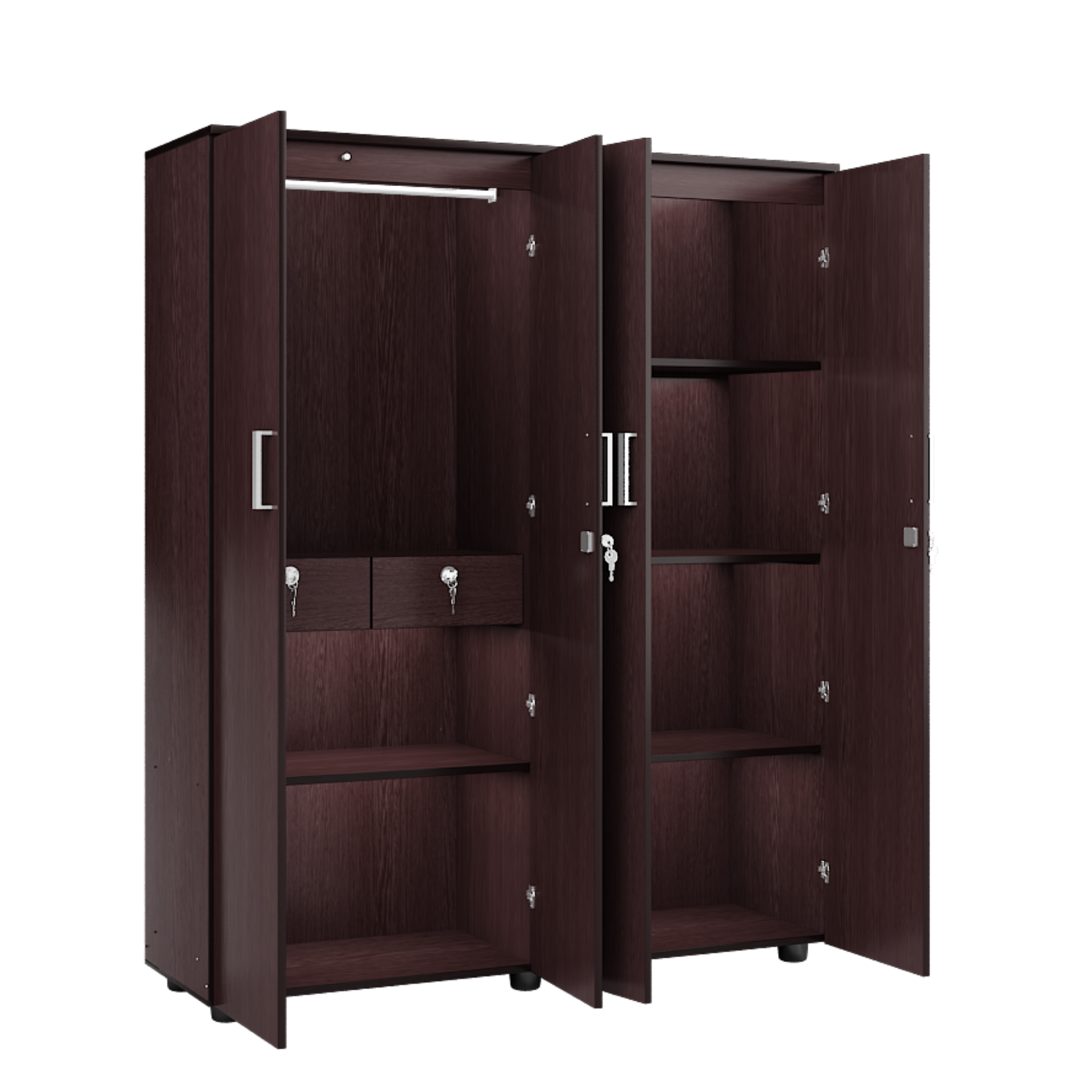 Super and Luxury Four Door Wardrobe with Dual Drawer