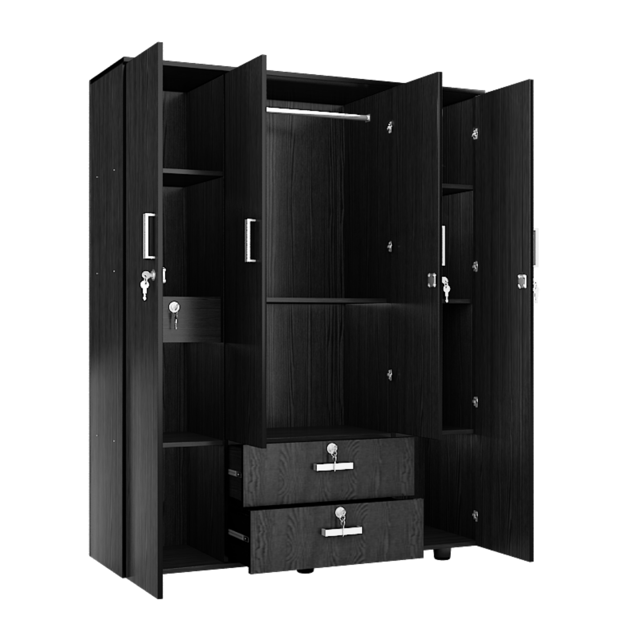 Super and Luxury Four Door Wardrobe with Pull Drawer