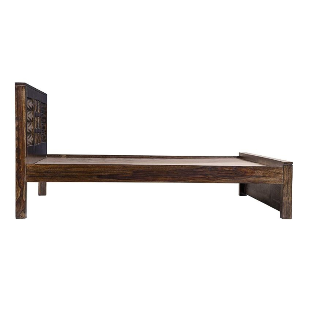 Tile Diamond Sheesham Wood Bed - 42"