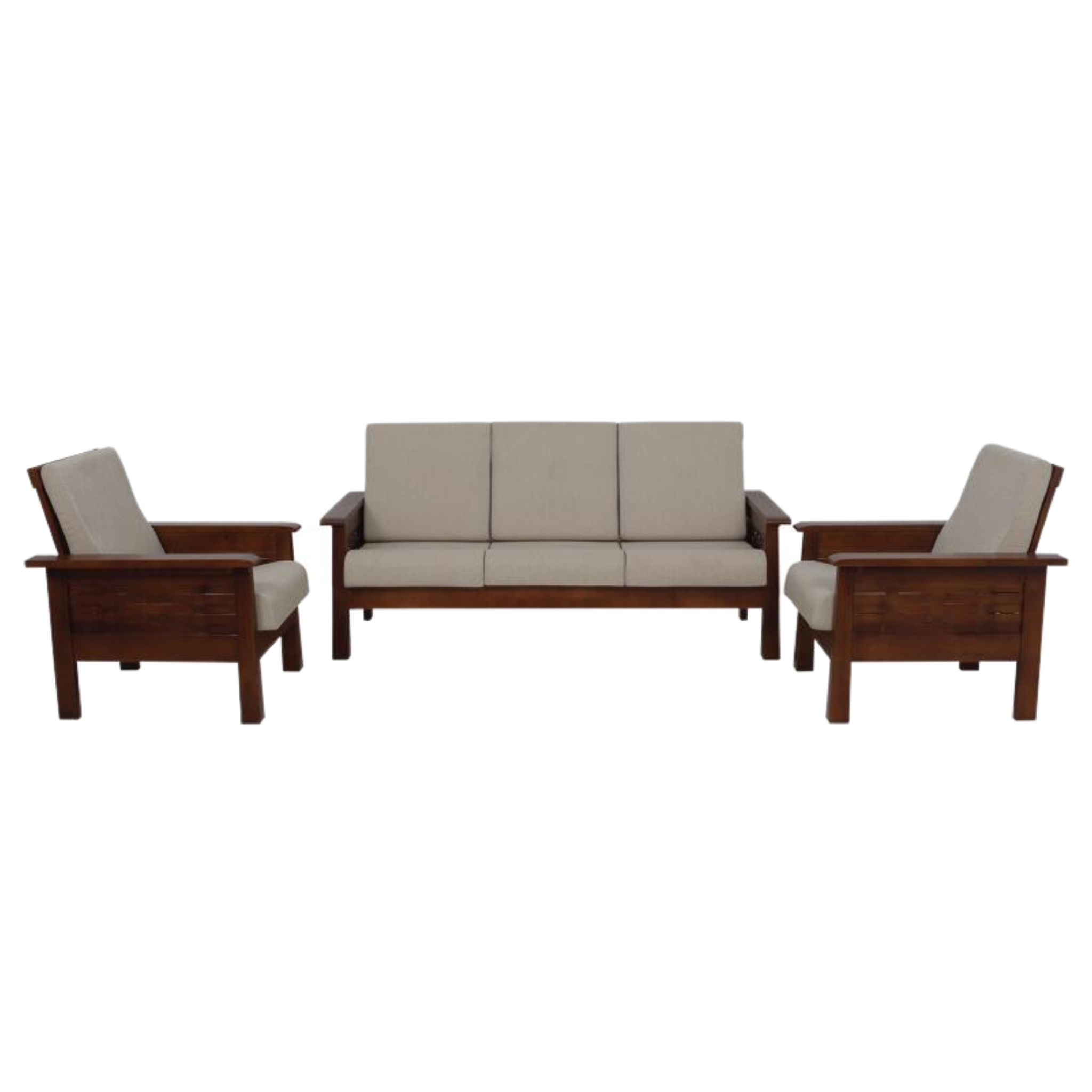 Checked Wooden Sofa Set