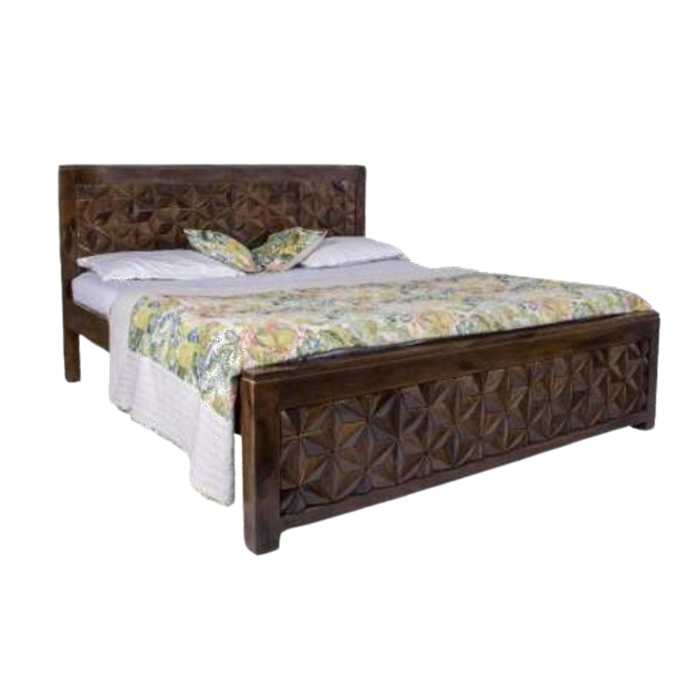 Hexa Sheesham Wood Bed